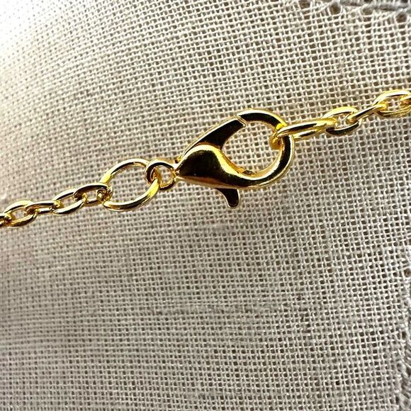 Gold Tone Teardrop Filigree Pendant Necklace - Picture 5 of 7